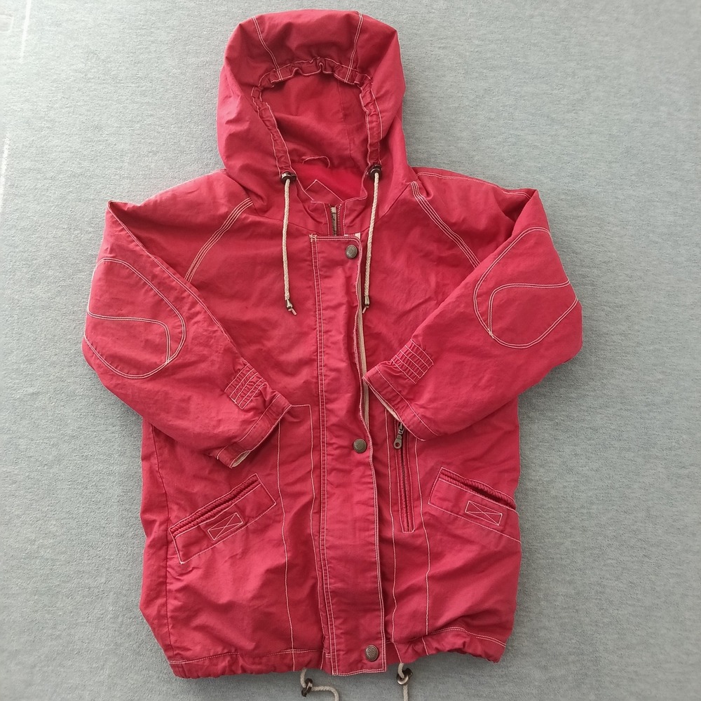 Northern Spirit Wear Red Ramie Cotton Utility Parka Hooded Jacket Small